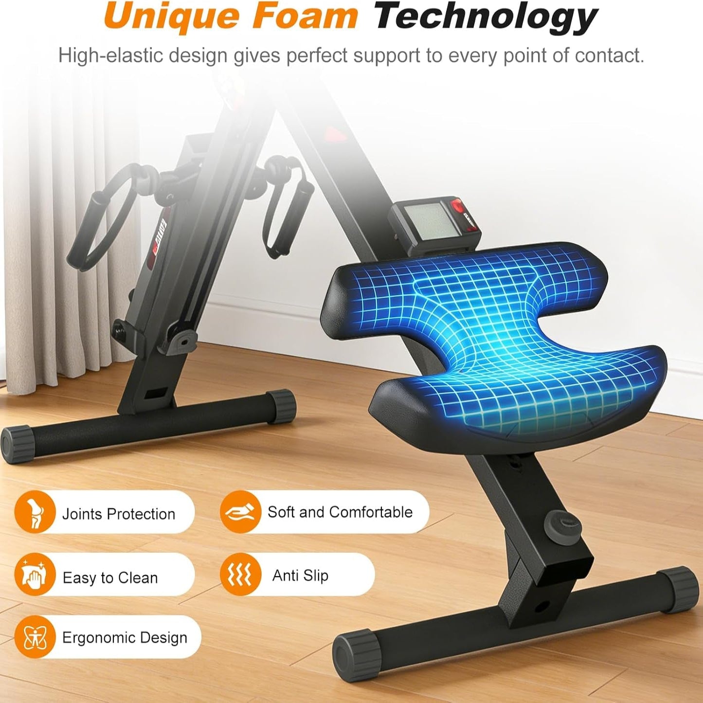 3 in 1 Ab Machine, Foldable Rowing Machine & Cable System, Core Trainer for Abdominal Workout, 4-Level Height & 2 Resistance Levels, All-In-One Home Gym Equipment for Weight Loss & Sculpting